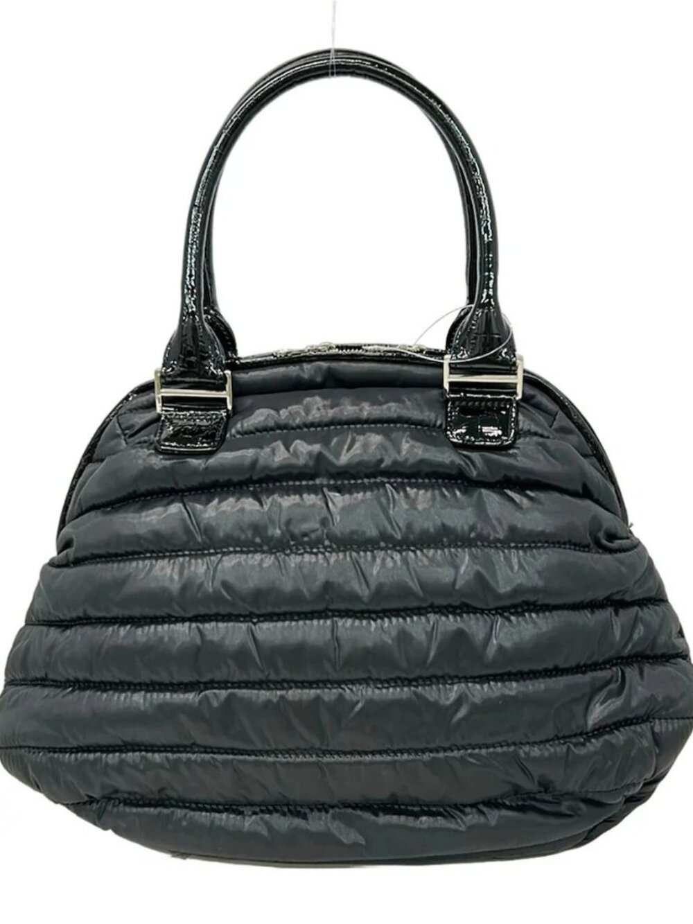 muta Black Nylon Patent Leather Handbag - Picture 2 of 11